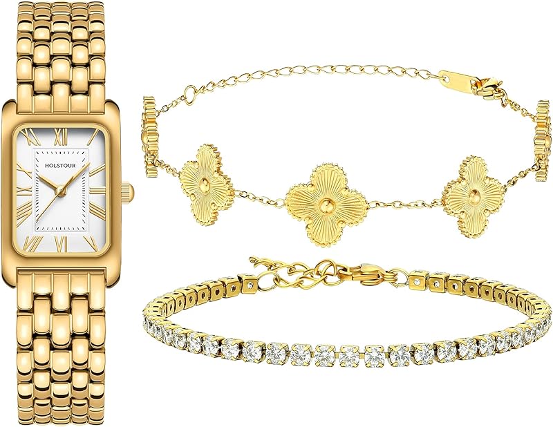 HOLSTOUR Bracelet Set Retro Stainless Adjustable